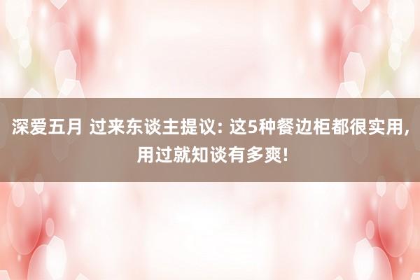 深爱五月 过来东谈主提议: 这5种餐边柜都很实用， 用过就知谈有多爽!
