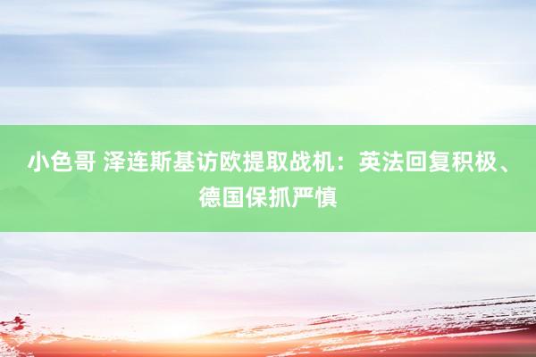 小色哥 泽连斯基访欧提取战机：英法回复积极、德国保抓严慎