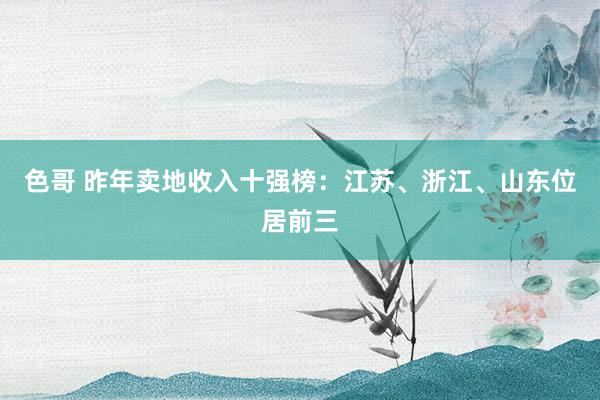 色哥 昨年卖地收入十强榜：江苏、浙江、山东位居前三