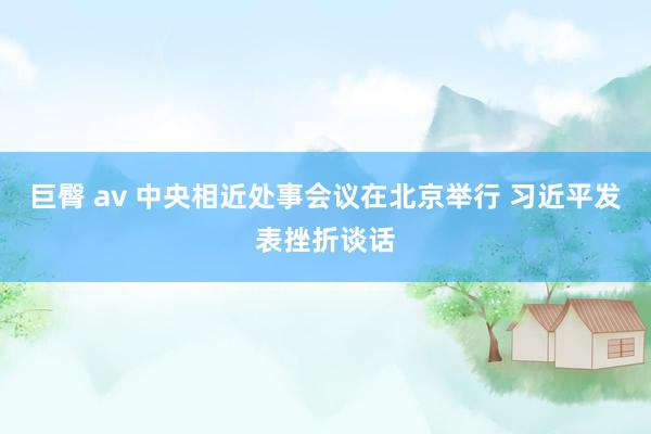 巨臀 av 中央相近处事会议在北京举行 习近平发表挫折谈话