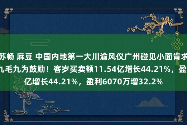 苏畅 麻豆 中国内地第一大川渝风仪广州碰见小面肯求香港上市，碧桂园九毛九为鼓励！客岁买卖额11.54亿增长44.21%，盈利6070万增32.2%